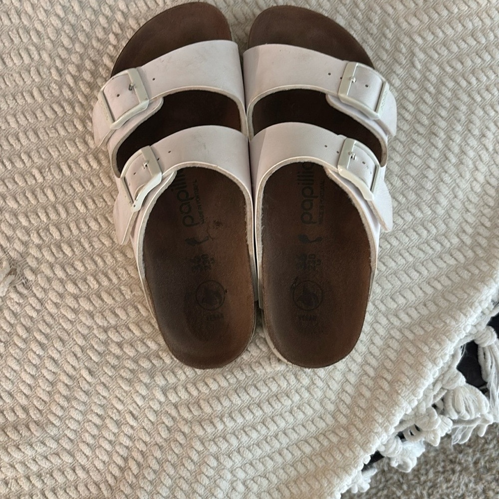 Papillio White Double Strap Birkenstocks